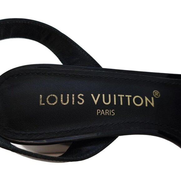 LOUIS VUITTON - Black Women's Sandals Patent Leather 245-080125 - Picture 5 of 6
